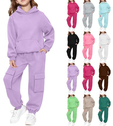 Kids Tracksuit Boys Girls Tracksuit Activewear 2 Piece Fleece Pull Over Hoodie and Joggers Camouflage Contrast Tracksuit Set Hoodies Sweatsuits 5-14 Years
