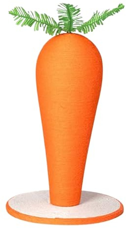 Tiragraffi per gatti, a forma di carota, giocattolo per la cura degli artigli, corda in sisal naturale con base stabile, colonna tiragraffi interattiva per gattini e animali domestici, casa, soggiorno