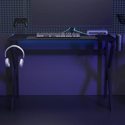 sephironlbb Escritorio para videojuegos con estructura K, negro y rojo, 110 x 60 x 75 cm, mesa de ordenador para oficina en casa, consola de juegos robusta