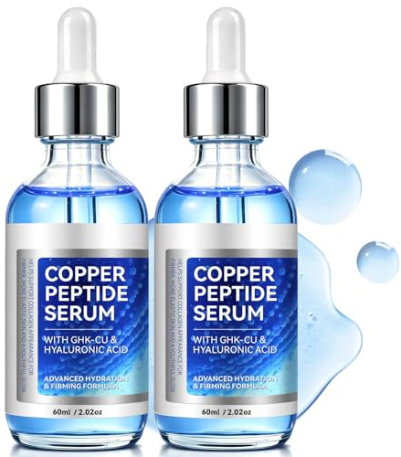 Kopparpeptidsserum för ansiktet, 2 st GHK-Cu peptid anti-aging ansiktsserum mot fina linjer och för hudelasticitet, fuktgivande vårdserum, Copper Peptid Facial Serum