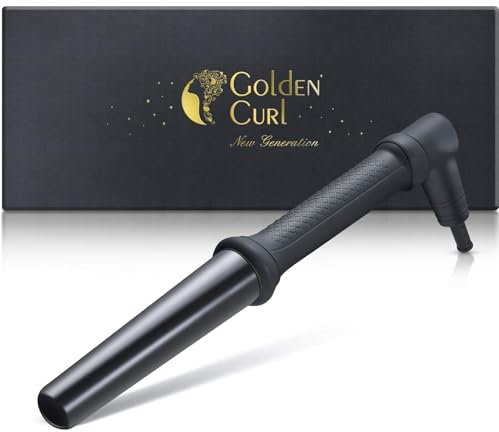 Golden Curl Hierro Rizador de Pelo GL506 Profesional Rizos Grandes - Hierro Styler Ondulador Eléctrico Para Todos los Tipos de Cabello (25mm-32mm - Negro)