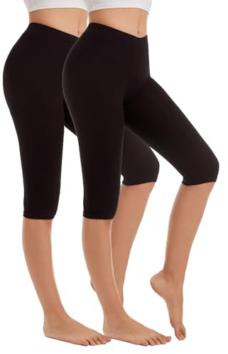 Vinconie capris för damer atletiska leggings capri shorts under kjol sportleggings
