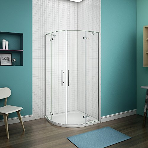 Duschabtrennung Duschkabine Runddusche 80 x 80x195cm Viertelkreis NANO-Beschichtung Drehtür Duschtür