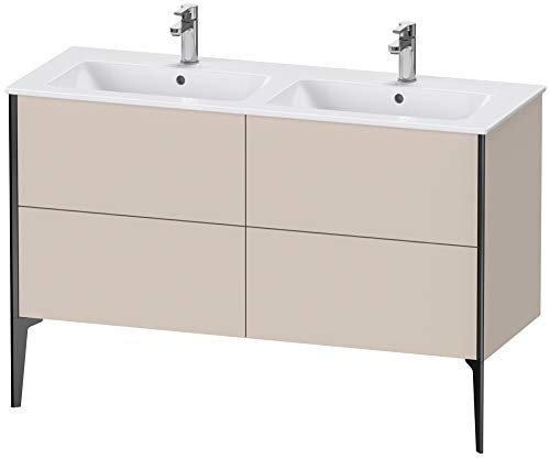 Duravit XViu 4485 Waschtischunterbau stehend, 4 Auszüge, für Doppelwaschtisch ME by Starck 233613, 1280x480 mm, Farbe (Front/Korpus): schwarz matt/Taupe - XV44850B291
