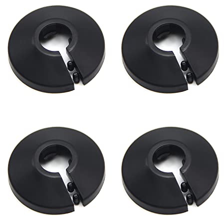 MroMax Lot de 4 cache-joints de radiateur en plastique PP de 1 cm de diamètre extérieur - 12 mm - Noir
