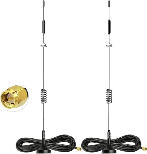 Bingfu Antenna 4G LTE Interni Mimo SMA Maschio 8dBi con Base Magnetica (2 Pacchi) per Tim Iliad Vodafone WindTre 4G LTE Cellular Router Modem Gateway Hotspot Telefono di Casa