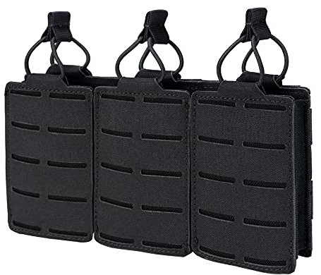 IDOGEAR MOLLE Magazinbeutel Dreifach Tactical Mag Pouch Oben offen Magazintaschen für M4 M14 M16 AR-15 5.56MM Gewehrmagazine(Black)