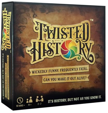 Twisted History Board Game | Think You Know History! Think Again! | Hilarious, Obscure, Twisted Trivia | For 2 to 7 Players, Great Gift | Age 14+