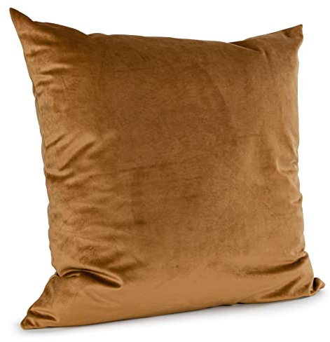 ANRO Kissenbezug Kissenhülle Kissen Deko-Kissen Sofa Kissen Couch Kissen Samt Braun 40x40cm mit Füllung