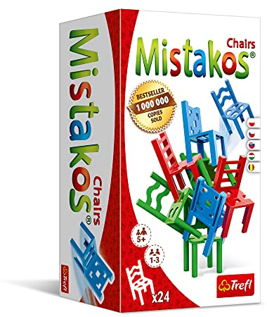 Trefl, Mistakos Stühle, für 1-3 Personen, Geschicklichkeitsspiel für die ganze Familie, Gesellschaftsspiel Mistakos Chair, für Erwachsene und Kinder ab 5 Jahren