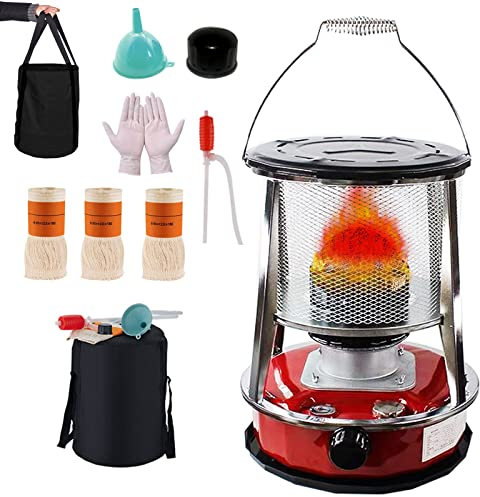 Nhwlucky Petroleumofen für Innenräume, Mobile Heizung Ohne Strom Innen, Tragbarer Petroleum Heizung, Effizienter Ofen Indoor, Zeltheizung Camping heizofen mit Umfallschutz und 3 Ersatz Docht, 4,6L