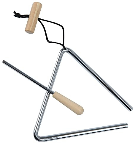 6 Inch Musical Triangle Instrument, Steel Triangle Percussion Bell With Striker