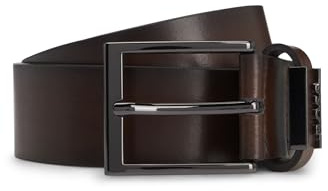 BOSS Herren Cole-Ant Sz35 Gürtel aus italienischem Leder mit gebürsteten Metalldetails