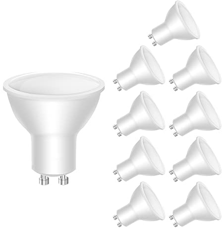 LEDYA GU10 LED Kaltweiss, 5W 400lm Leuchtmittel, 6000K Kaltweiß Glühbirne (ersetzt 40W Halogenlampe), 120° Strahlwinkel Birne, GU10 Reflektorlampen, 10 Stück, 19001