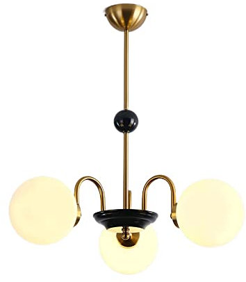 LGDEERCO Moderne Kronleuchter Glas Lampenschirm Messing Pendelleuchte für Küche Schlafzimmer Wohnzimmer Esszimmer Beleuchtung