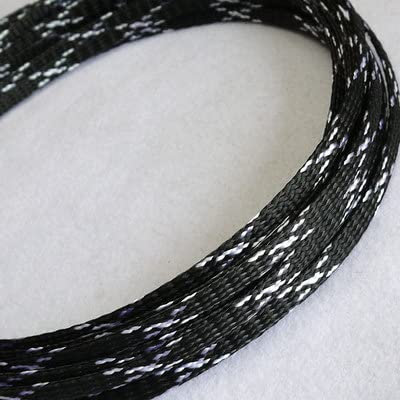 8meter Cable Sleeves 12mm Cotton yarn Braid Wire Protecting PP+ PET Nylon Cable Sleeve wire mesh shock for cable sets-BW Black