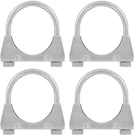 4er Set U Bügel Rohrschellen M8 x 55mm extrem belastbare Montageschellen aus verzinktem Stahl (4 Stk. M8 x 55 mm)