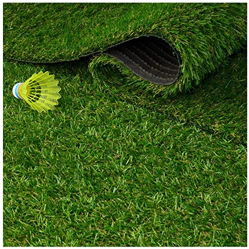 MDEKOR Kunstrasen Outdoor 210 x 200 cm wetterfest und wasserdurchlässig mit Drainage | Rasenteppich Meterware Grün | Balkon Bodenbelag Mittelflor 35mm