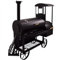 Syntrox Smoker Flustra, Lokomotive mit Räucherofen, BBQ-Grill, Multifunktionaler Räucherofen, Feuerschutzlakiert, Holzgriffe, Holzkohlegrill, Grillwagen, Räucherkammer und Grillkammer