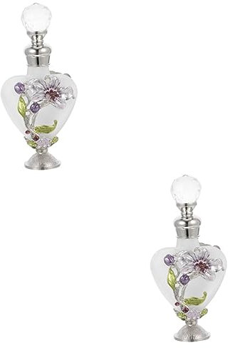 Warmhm 2pcs Vintage Refillable Sub Perfume Bottle Portable Empty Bottle for Essential Oils for Travel Aromatherapy