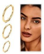 ESHIONER G23 Titanio Septum Nostril Piercing Anello Naso Oro Trago Helix Conch Piercing Orecchio Naso Finto Donna Uomo Daith 16G 6MM 8MM 10MM Nostril Piercing 3 Pezzi Ipoallergenico
