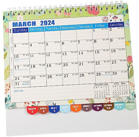 LALAFINA Decorative Tischkalender Für Büro Jahreskalender Mit Modernem Design Für Tägliche Nutzung Teilige Für Schreibtisch Und Zuhause