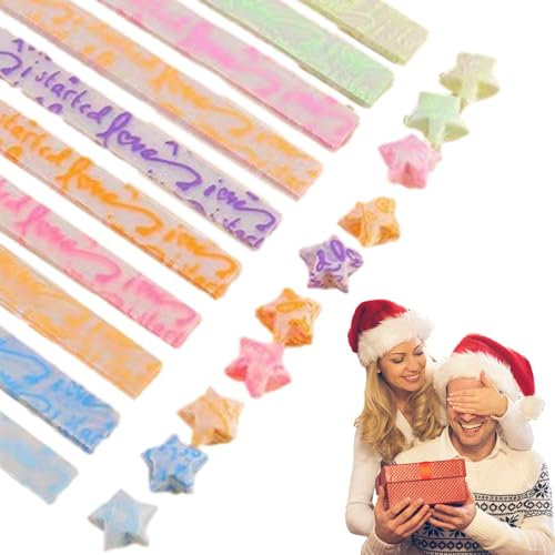 Papierstreifen, faltbar, Sterne – Glitzerstreifen Sterne zum Falten der Sterne – Glitzer-Papier, Stern, faltbar, tragbar, fluoreszierend, für Zubehör