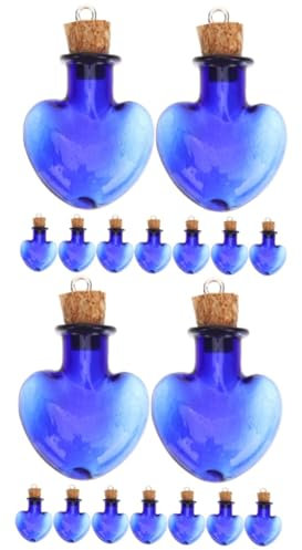 Warmhm 20 Stk Wunsch Glasflasche treibende Flasche Flaschen wünschen blaue Accessoires Mini-Zubehör Glasflaschen Miniaturflaschen Gläser Kork Flasche wünschen Anhänger Phiole Einmachglas