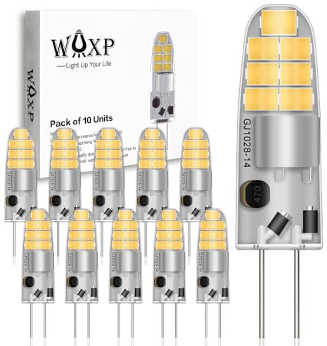 G4 LED Bulbs Daylight White 1.5W 12V 4000K Natural White 2-Pin Capsule Lamp Bulb, Equivalent 10W G4 Halogen Light Bulbs, Non-Dimmable, No Flickering, Pack of 10