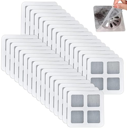 100PCS Shower Hair Catcher,Hair Catcher for Shower Drain,Adhesive Shower Drain Hair Catcher,Bath Plug Hair Trap for Shower Drain,Drain Covers Mesh Stickers,for Bathroom Kitchen Bathtub Sink Drain