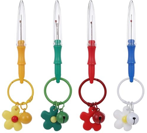 JJUNW 4 Stück Kleine Nahttrenner, Saumtrenner Seam Ripper mit Schutzhülle Nähen Nahtauftrenner Fadentrenner zum Öffnen von Nähten und Säumen