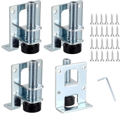 Manqyi 4 Pièces Niveleurs RéGlables Robustes, Pieds De Nivellement pour Meubles, Niveleurs Meubles Robustes avec Vis, pour Tables, Étagères, Placards, Établi