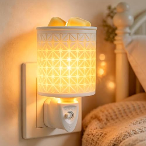 Plug in Wax Melt Burners Mini UK Wall Socket,Electric Wax Burner | Ceramic Wax Melt Warmer for Wax Melt & Essential Oil,Living Room,Bedroom,Hallway,Safer for Kid/Pet