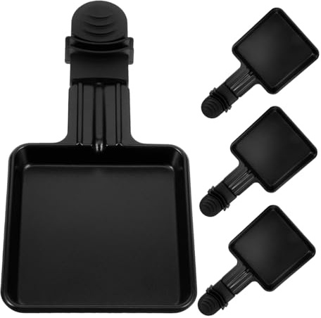 Hohopeti 4 pièces Mini Poêles à Raclette Carrées Poêlons Résistants à Haute Température pour Cuisson Fromage Fondu Moules Petits Formats Réutilisables pour Appareil à Raclette et Barbecue
