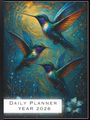 2026 Daily Planner: A4 Size Hardcover Day-Per-Page Diary with Hummingbird and Floral Design: Full Year Organizer for Students, Professionals, and Seniors