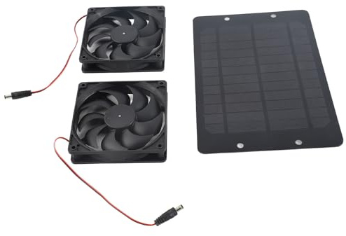 KIMISS Kit de Ventilador de Escape con Energía Solar, Ventilador Dual de 20 W para Invernaderos de Vehículos Recreativos y Habitaciones para mascotas: de Paneles Solares Eficiente que Ahorra Energía