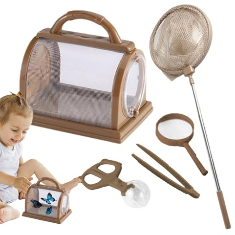 Keeper - Kit esploratore portatile, gabbia per osservazione in rete, contenitore per studio della natura, osservatore all'aperto per bambini, ragazzi, ragazze, habitat per scolastici