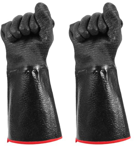FOMIYES Fire-Resistant Gloves Pair Waterproof Oil-Proof Gloves Neoprene Sleeves for Outdoor Bbq and Home Microwave Cooking