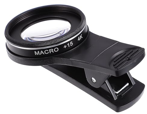 Obiettivo Macro 15x 37mm per Fotocamera Telefono Nero | Leghe Alluminio Aeronautico, Vetro e Plastica, Rivestimento Multistrato, per Fotografia