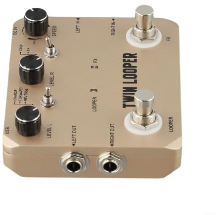 Rowin Twin Looper - Pedale effetto chitarra con True Bypass, 11 effetti, lungo tempo di looping e solida struttura in metallo per una creatività infinita