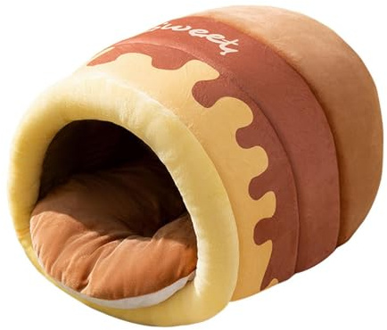 vreplrse Panier pour Chat Honey Pot, Niche pour Petit Animal, nid pour Chien (Pomranien, Chihuahua), Jaune, Taille M, Brun, S
