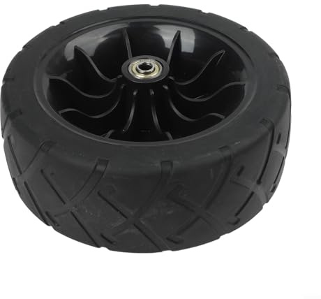 Ruota per carrello da 200 x 70 mm con foro da 80 mm per carrelli pieghevoli in gomma resistente, parte di ricambio nera per campeggio all'aperto e giardino