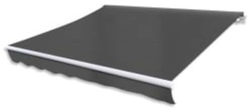 Roanoer Toldo de brazo articulado 600 x 300 cm, color antracita, estable con marco de aluminio y brazos articulados para terraza y jardín, protección solar robusta para montaje en pared