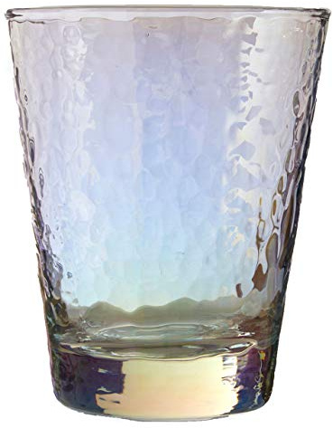 Aurora Glass Tumblers, Hammered/Iridescent Lustre, 345ml, Set of 4