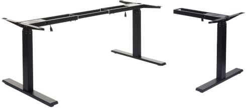 Mendler Gestell HWC-D40, für Eck-Schreibtisch - schwarz | variables Tischgestell, elektrisch höhenverstellbar Memory, 45kg
