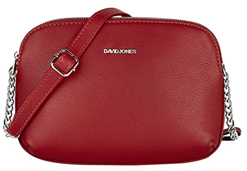 David Jones - Damen Kleine Umhängetasche - Crossbody Bag PU Leder - Tasche 3 Fächer mit Reißverschluss Frau - Elegante Schultertasche Klassische Handtasche - Modisch Alltag Arbeit Reise
