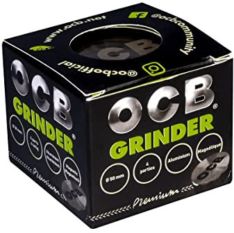 OCB 18888 Grinder - Molinillo de hierbas (50 mm, 4 piezas, aluminio), color cromado