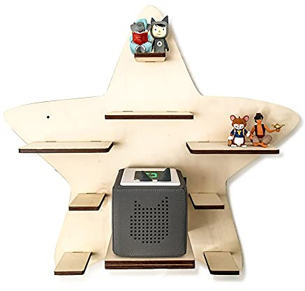 DRYSSON DIY Regal Stern für die Musikbox passend für Toniebox Kinder Baby Zimmer zum selbst bemalen mit Wunschname tolles individuelles Geschenk Geburtstag Ostern Weihnachten