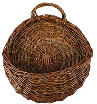 Woorea Cesto in Rattan per Piante sospese al Muro, Cesto in Vimini, Contenitore in Vimini per vasi, Viti e fioriere sospese, Decorazione murale