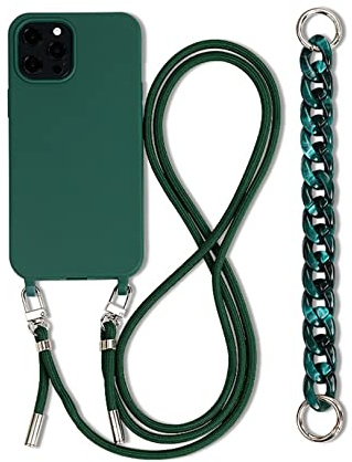 Emlivi Handykette Hülle mit Armband für iPhone Xr Necklace Handyhülle Nylon Schultergurt Silikon Cover mit Kordel zum Umhängen Schutzhülle mit Stylische Band Case für iPhone Xr, Armeegrün